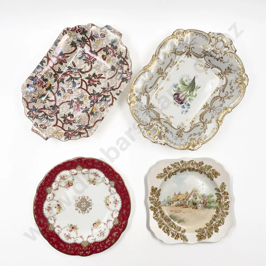Maling Tray together with Other Fancy China Tray and Two Plates Image 1++
