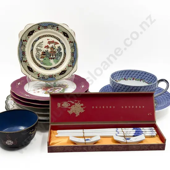 Copeland Spode Breakfast Cup and Shallow Bowl with Assorted Fancy Plates etc