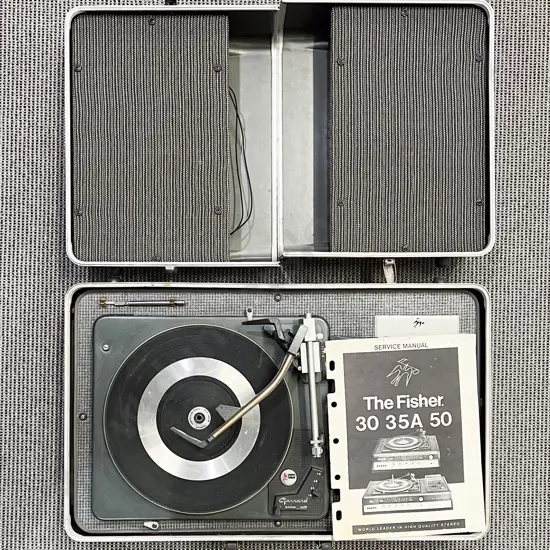 The Fisher Record Player in Portable Carry Case