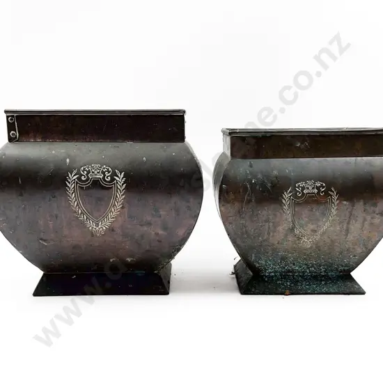 Graduated Pair of Copper Planters