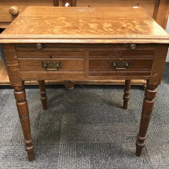Oak Two Drawer Desk