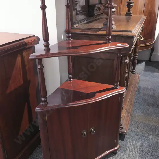 Mahogany Corner What-Not Cupboard
