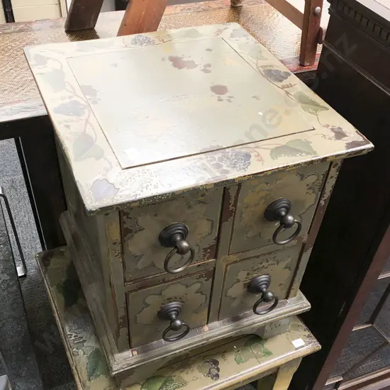 Painted Side Drawers together with Matching Side Table