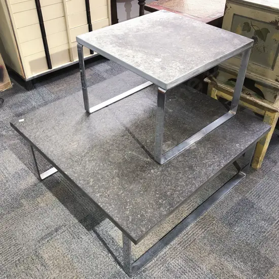 Large and Small Slate Occasional Tables