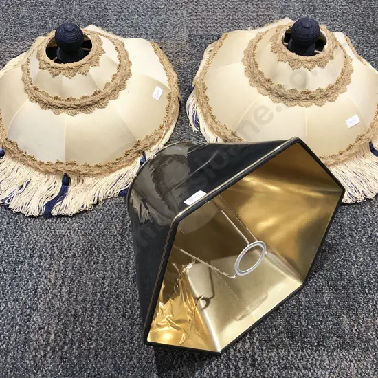 Pair of Lamp Shades together with Other Lamp Shade