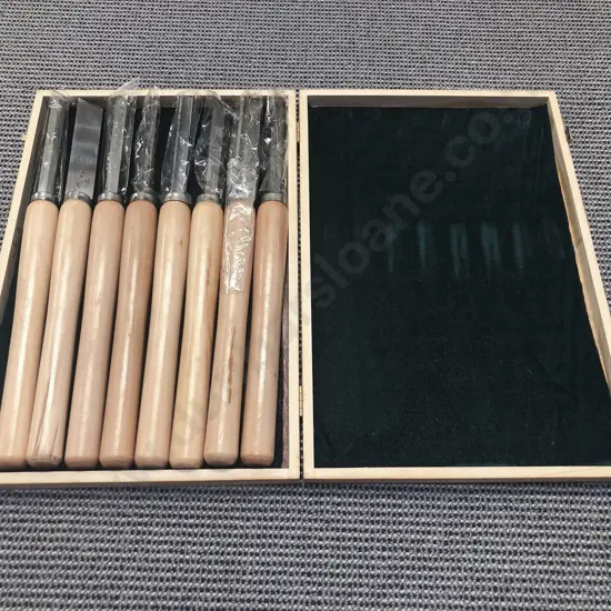 Boxed Set of Eight Wooden Handled Chisels