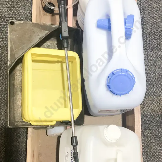 Qty of Assorted Water Containers with Garden Sprayer etc