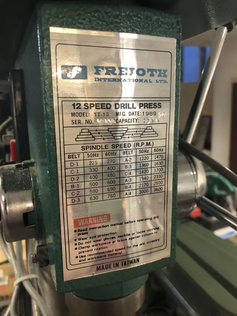 Large Frejoth 12 Speed Drill Press Image 1++