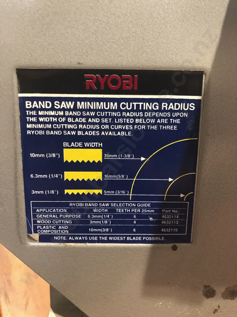 Ryobi 190mm (7 5/8") Bandsaw Image 1++