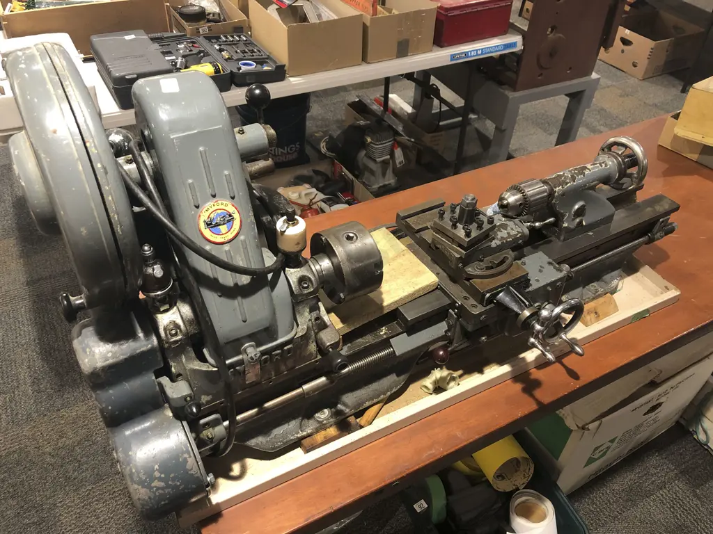 ***Vintage Myford Industrial Lathe ***PLEASE NOTE ADDED TOOLBOX AND CASED GEARS*** Image 1++
