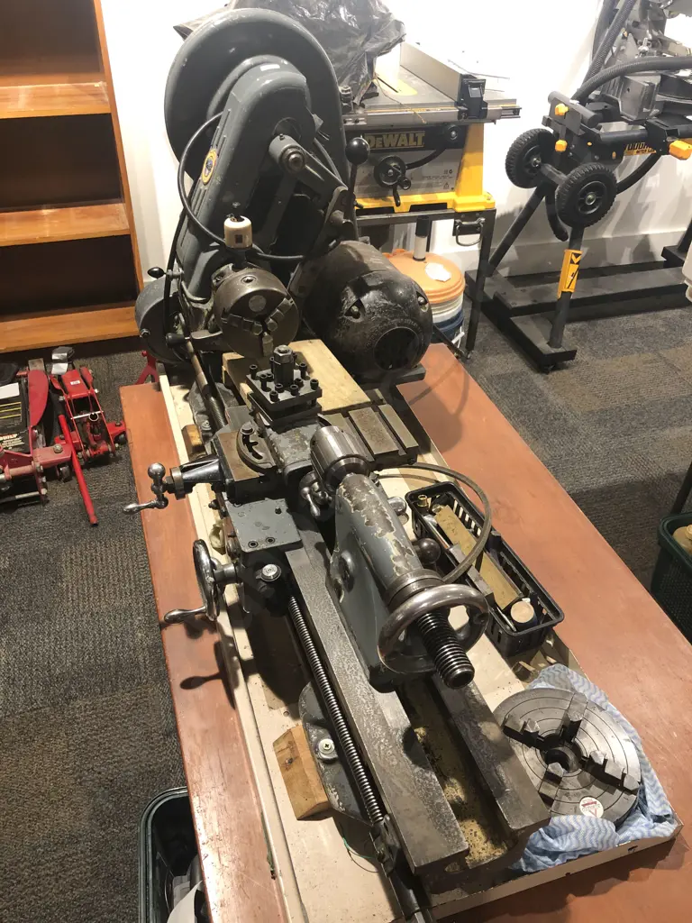 ***Vintage Myford Industrial Lathe ***PLEASE NOTE ADDED TOOLBOX AND CASED GEARS*** Image 1++