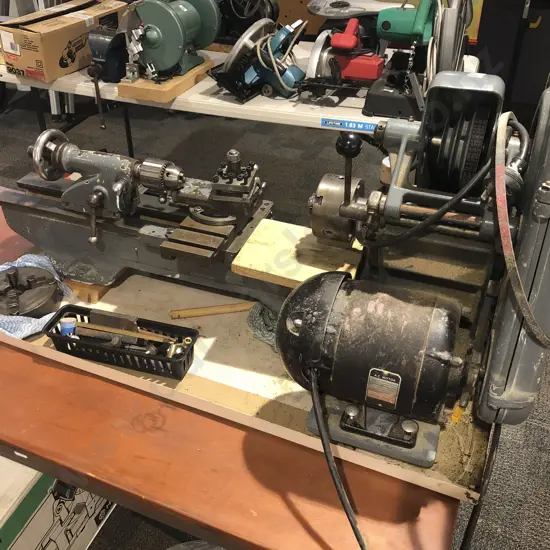 ***Vintage Myford Industrial Lathe ***PLEASE NOTE ADDED TOOLBOX AND CASED GEARS***