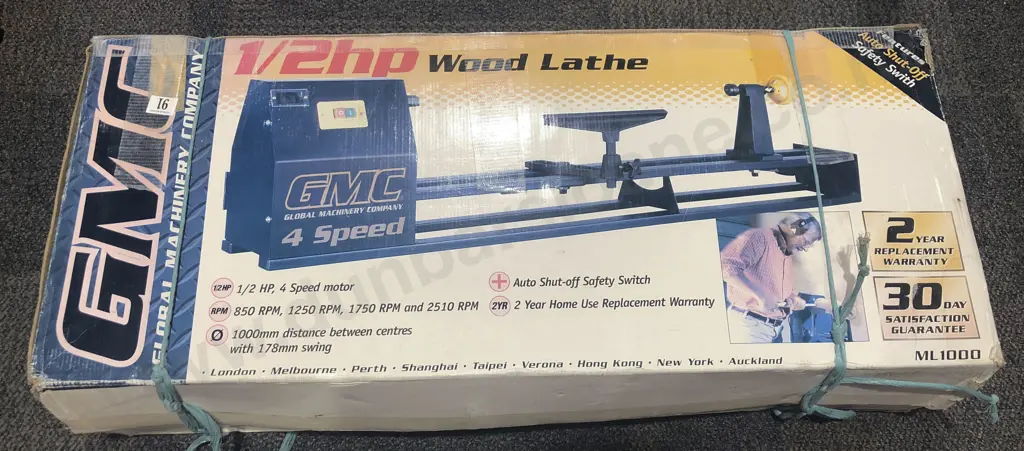 Boxed GMC 1/2 HP Wood Lathe Image 1++