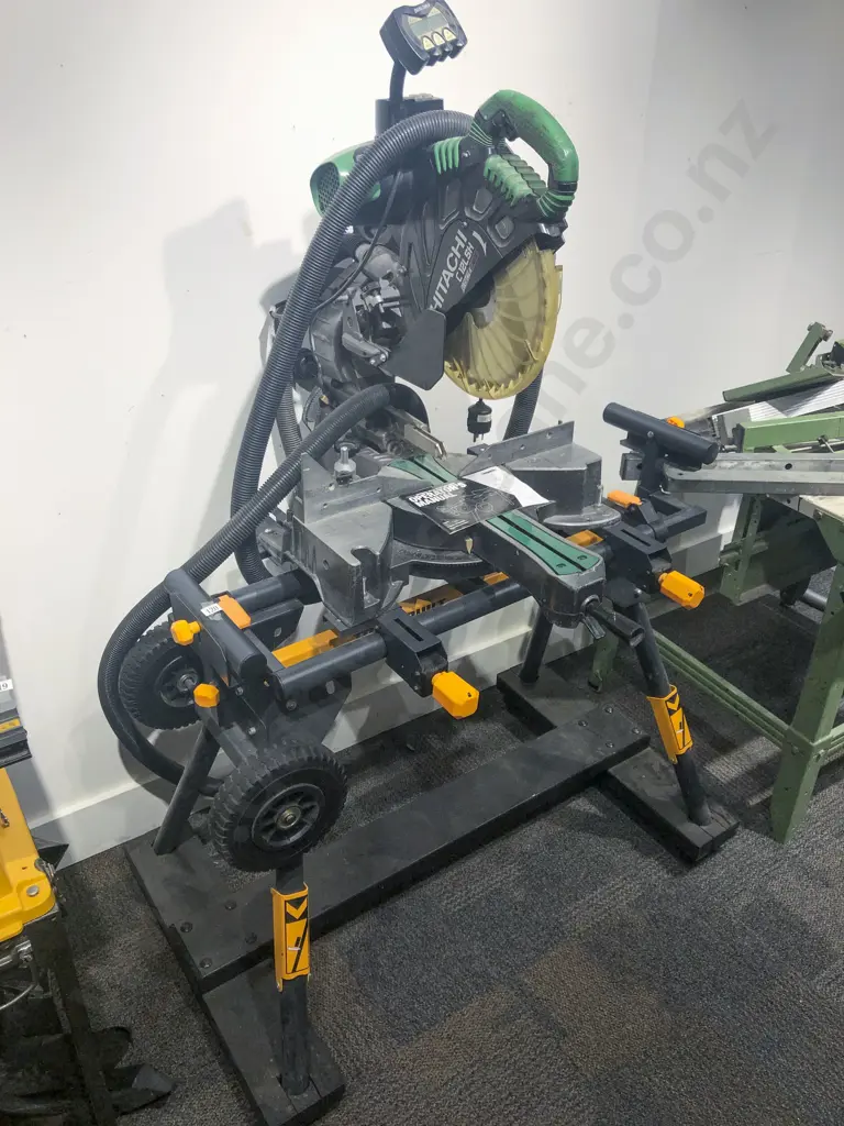 Toughbuilt Miter Saw Stand with Hitachi Digital and Laser Bench Saw Image 1++