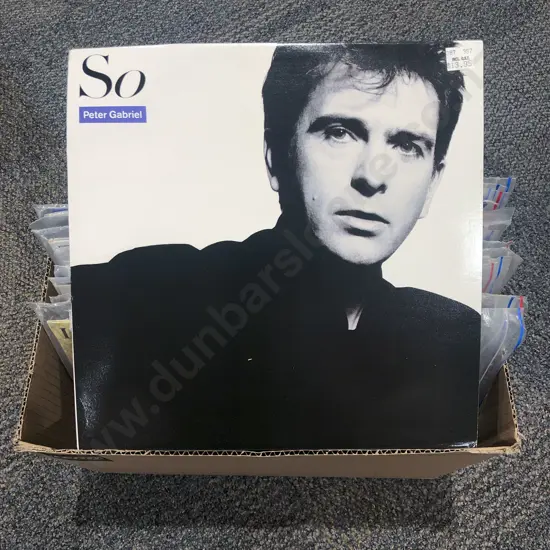 Box fo Assorted Vinyl Records Including U2 etc