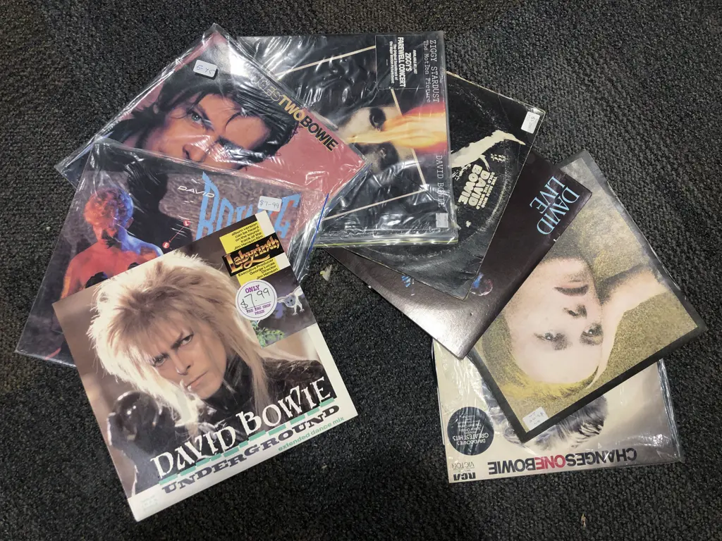 Eight Assorted David Bowie Vinyl Records Image 1++