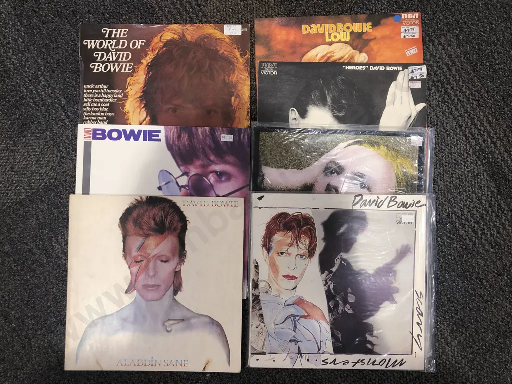 Seven Assorted David Bowie Records Image 1++