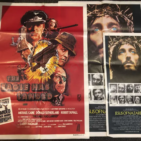 Quantity of Assorted Vintage Movie Posters Together with Records and Autographed Items
