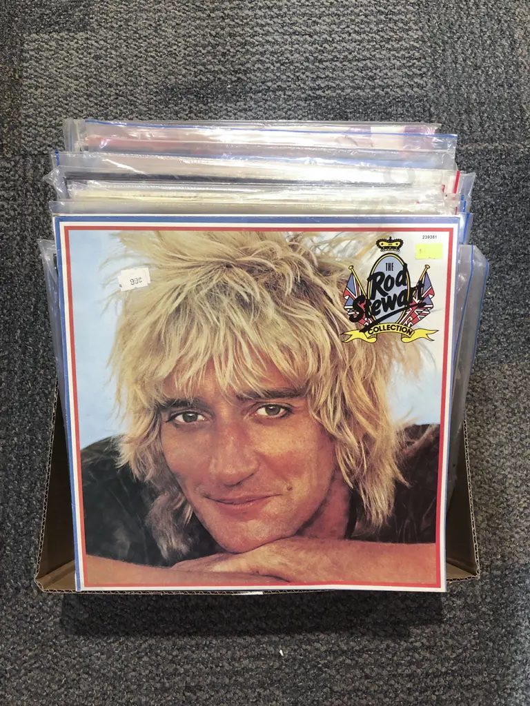 Quantity of Assorted Vinyl Records Including Dire Straits and Rod Stewart Image 1++