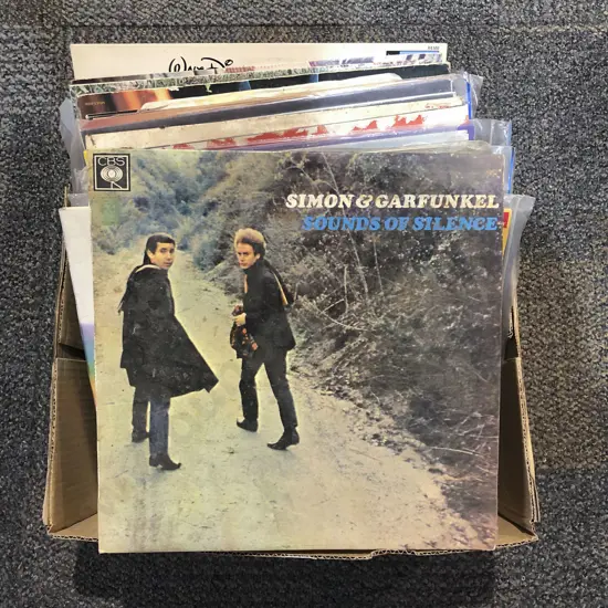 Quantity of assorted Vinyl Records Including Simon & Garfunkel and John Denver