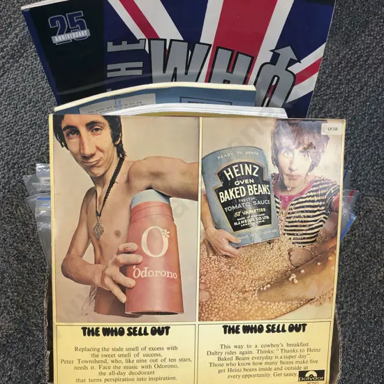 Quantity of Assorted The Who Vinyl Records Together with Related Books and Magazines