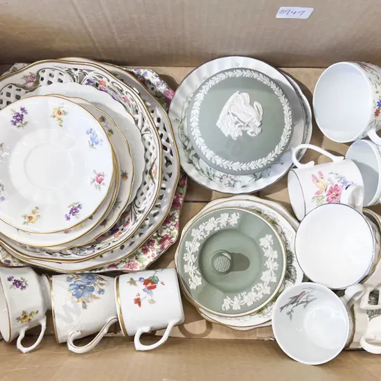 Box of Assorted Fancy China Including Wedgwood