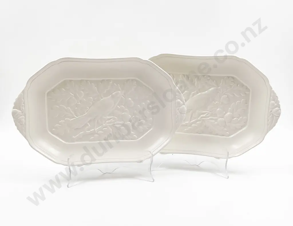 Pair of Spode Relief Moulded Trays Image 1++
