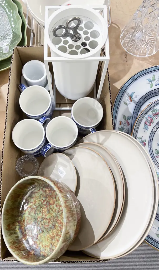 Pair of Christian Tortu Pottery Bowls Together with Assorted Image 1++