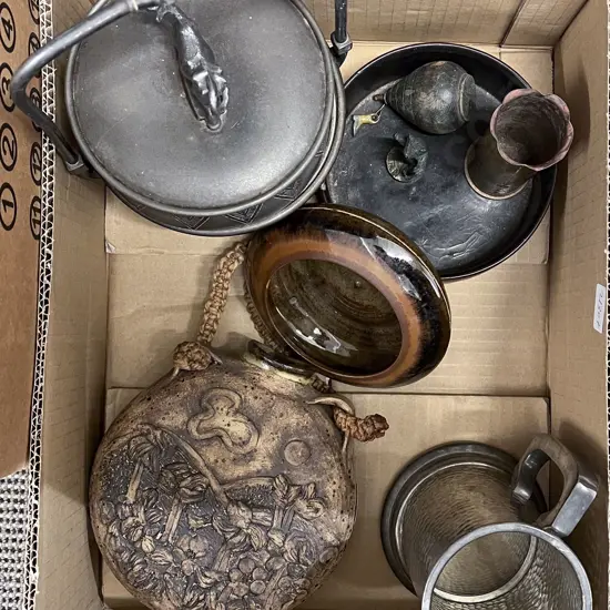 Small Box of Assorted Including Pottery etc