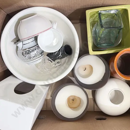 Quantity of Assorted Including Candleholders and Small Crown Lynn Bowl etc