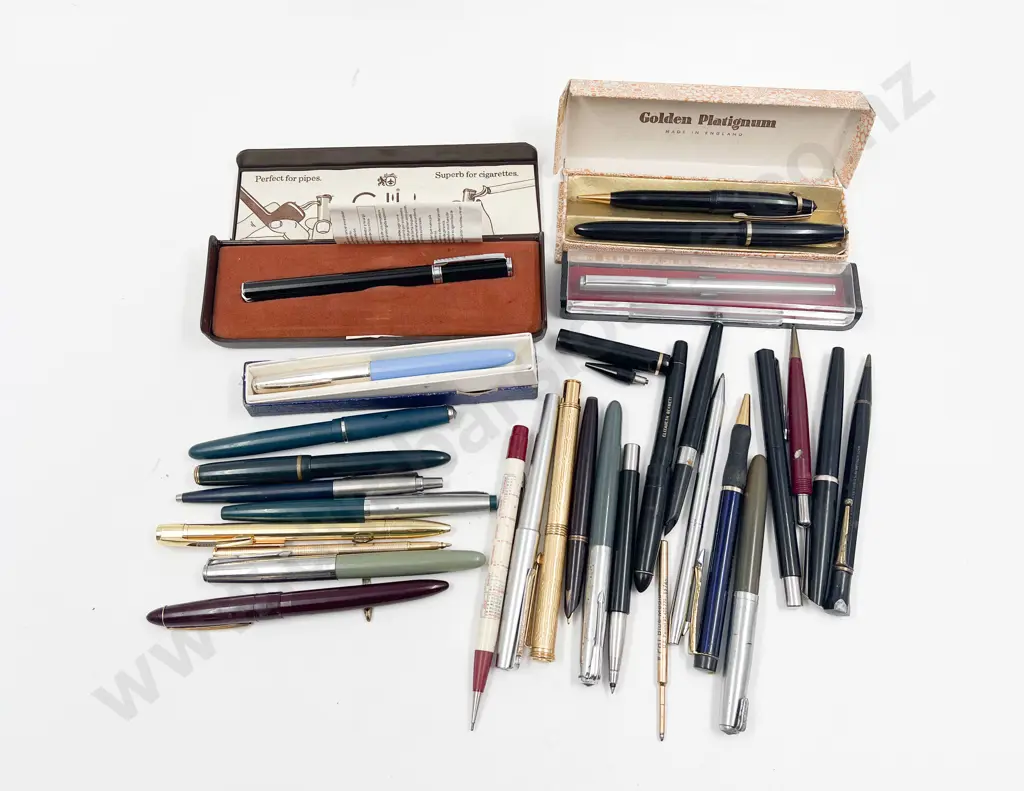 Qty of Assorted Ball Point and Fountain Pens Image 1++