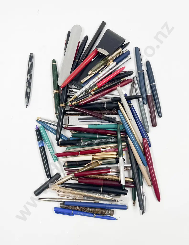 Qty of Assorted Ball Point and Fountain Pens Image 1++