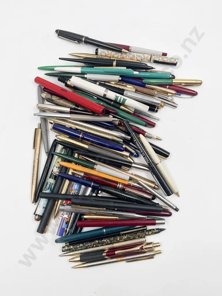 Qty of Assorted Ball Point and Fountain Pens Image 1++