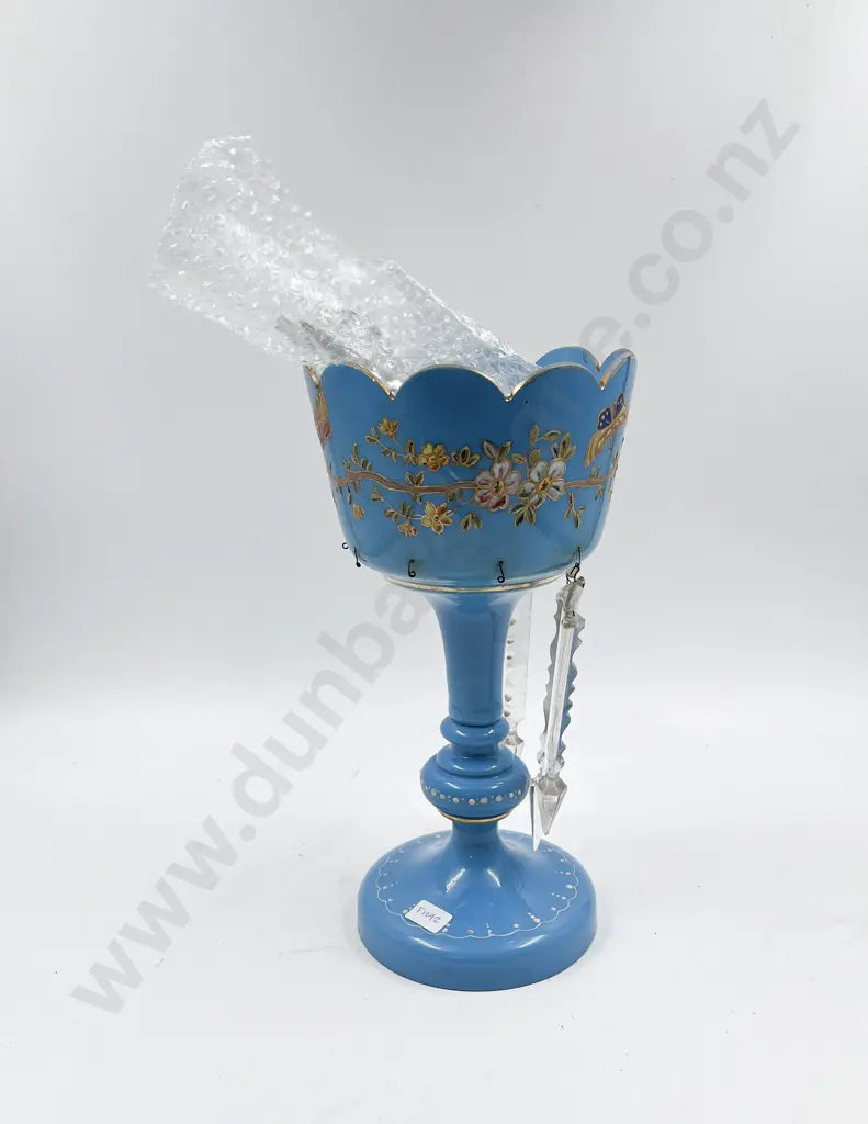Hand Painted Glass Lustre with Crystal Droplets Image 1++
