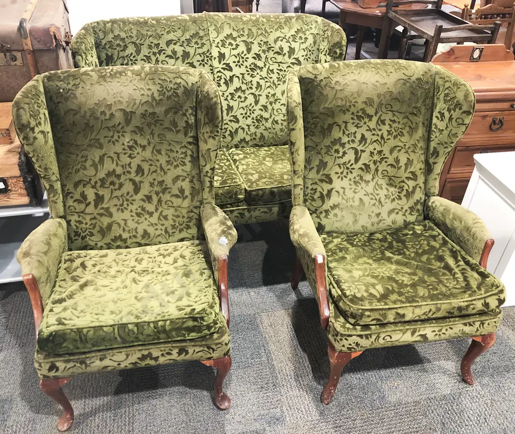 Three Piece Wingback Lounge Suite Image 1++