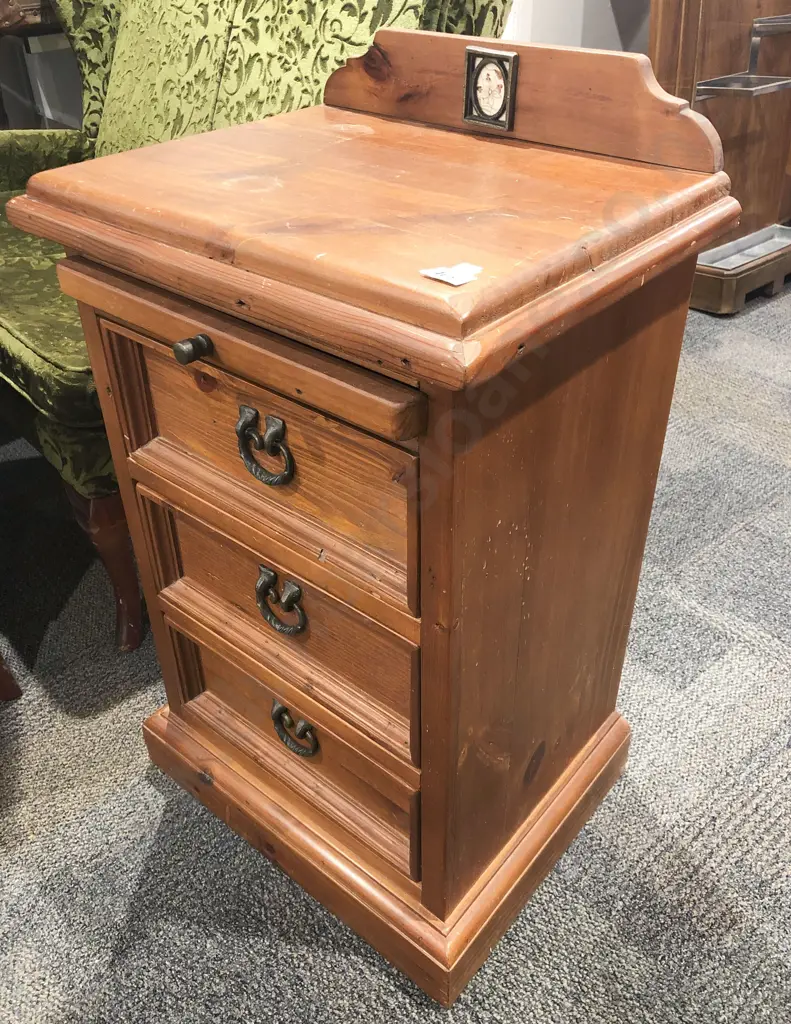 Three Drawer Bedside Table Image 1++