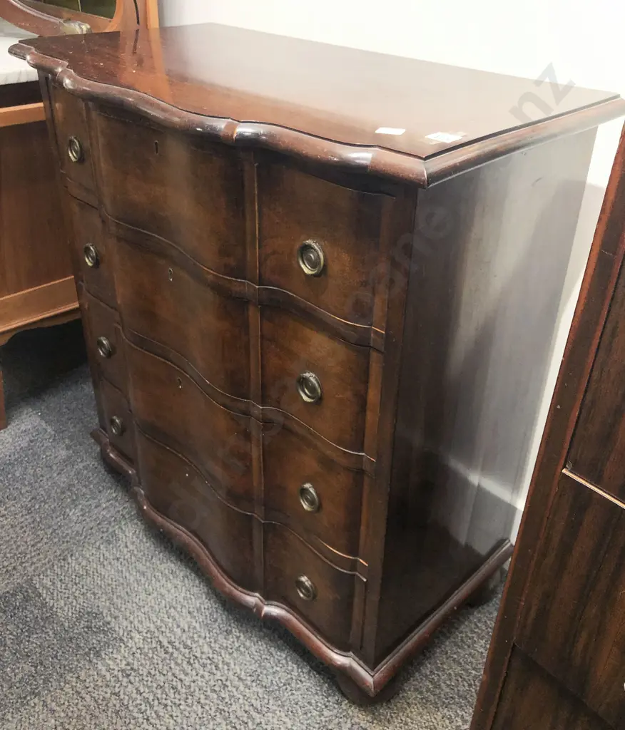Low Mahogany Four Drawer Chest Image 1++