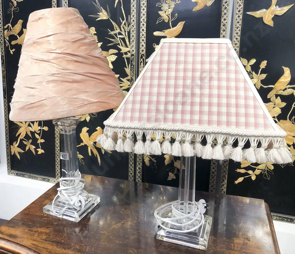 Pair of Glass Table Lamps Image 1++