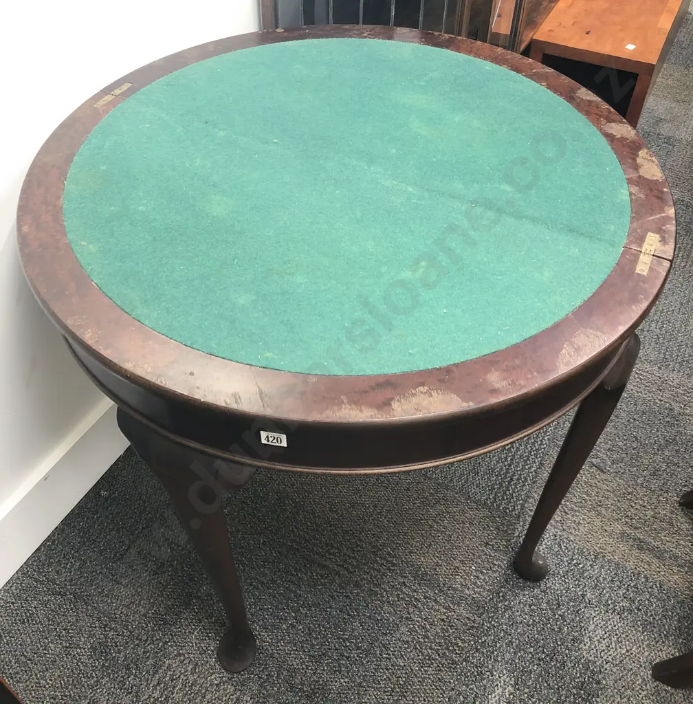 Georgian Style Mahogany D Shaped Folder Over Card Table Image 1++