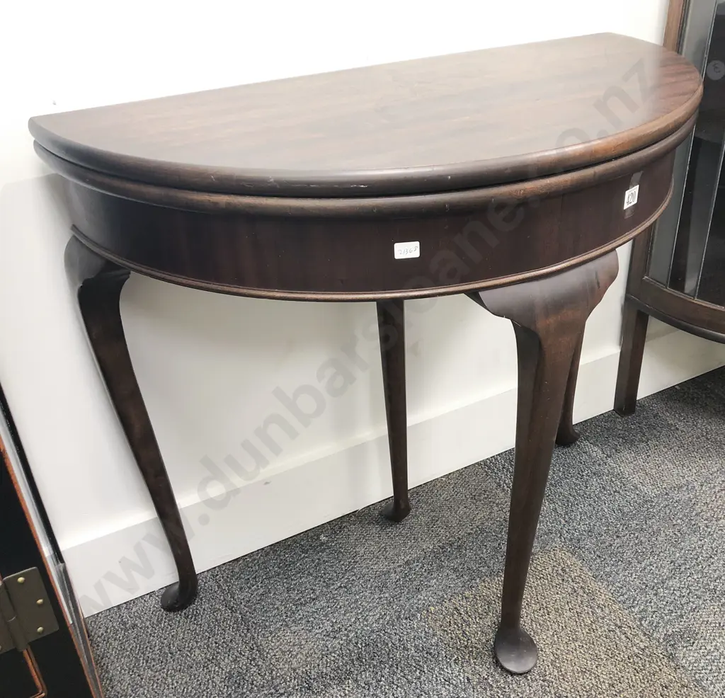 Georgian Style Mahogany D Shaped Folder Over Card Table Image 1++