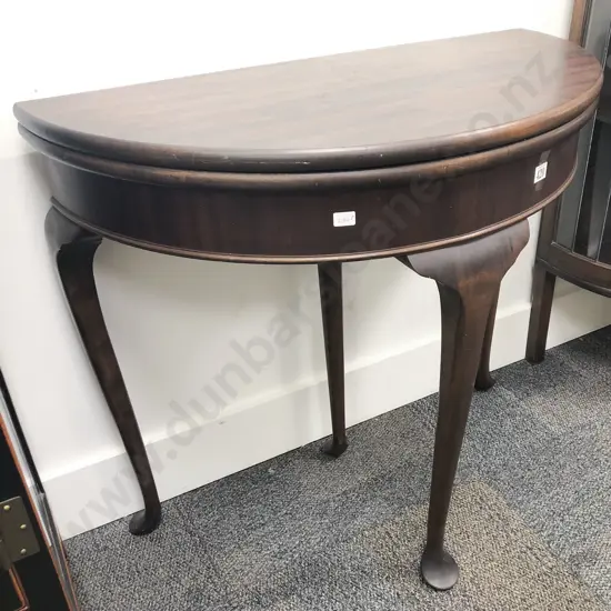 Georgian Style Mahogany D Shaped Folder Over Card Table