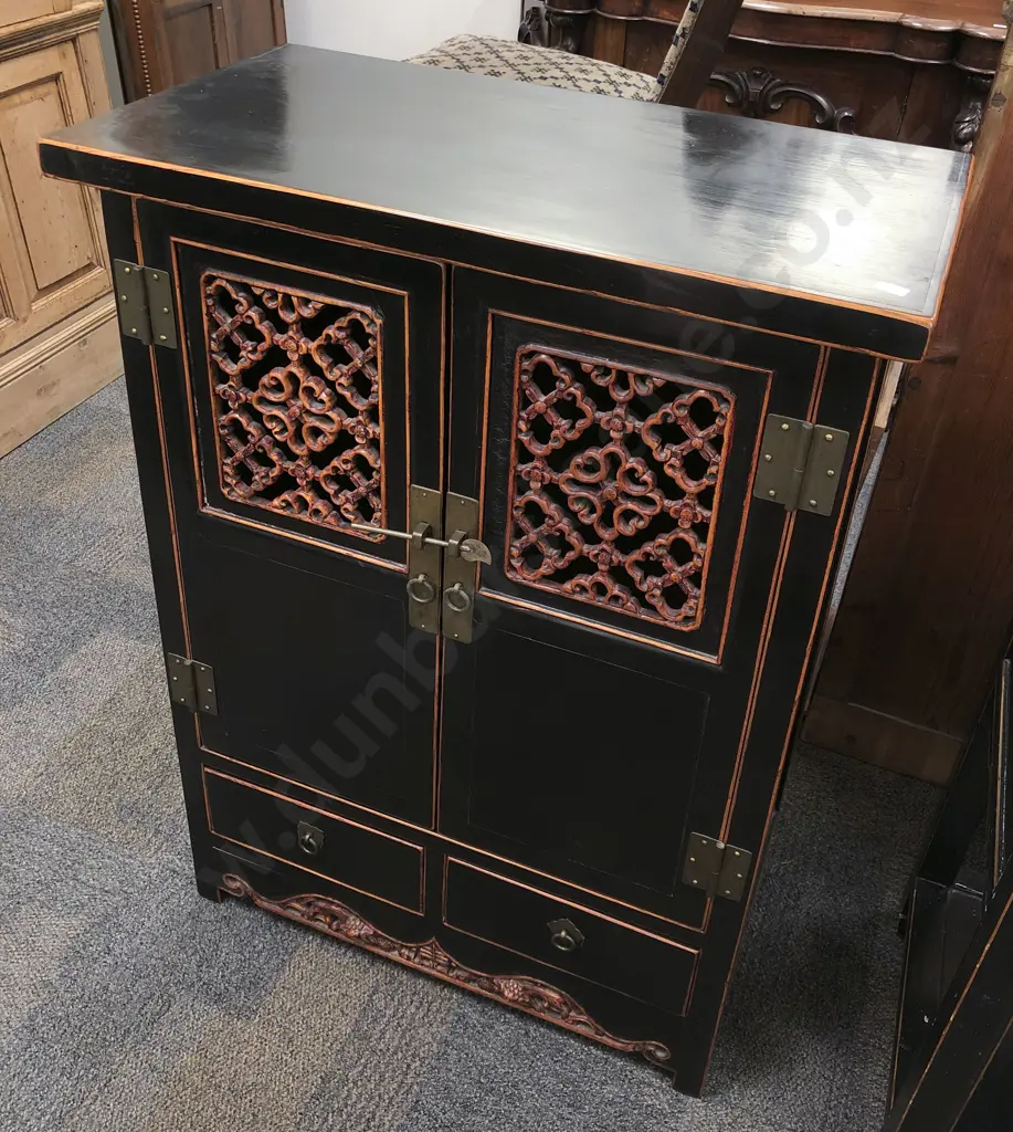 Chinese Lacquered Side Cabinet Image 1++