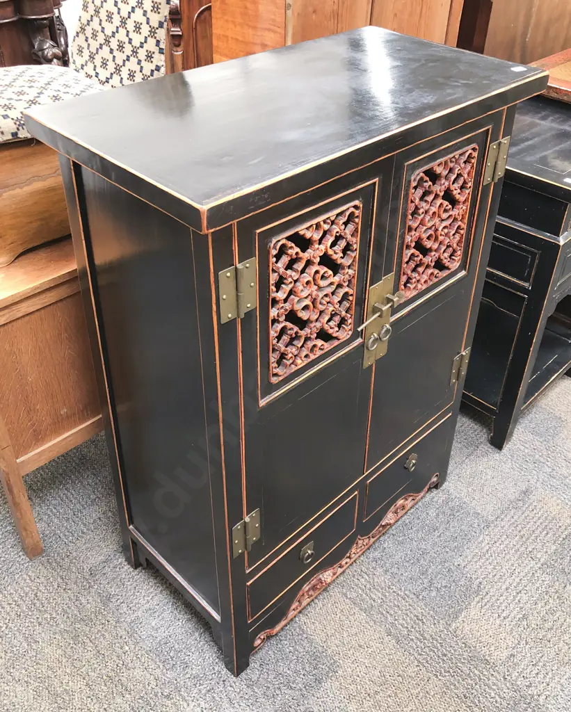 Chinese Lacquered Side Cabinet Image 1++