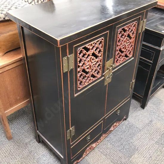 Chinese Lacquered Side Cabinet