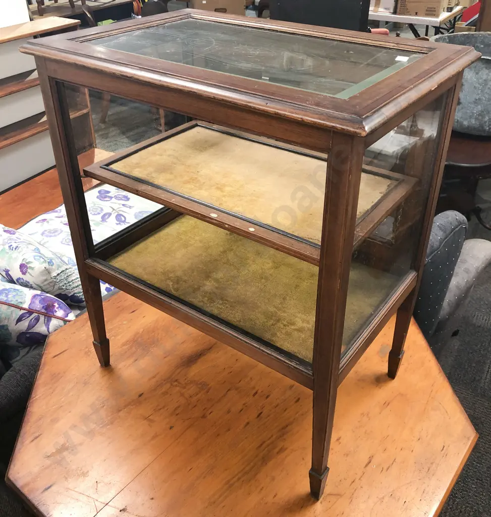 Edwardian Glazed Curio Cabinet Image 1++