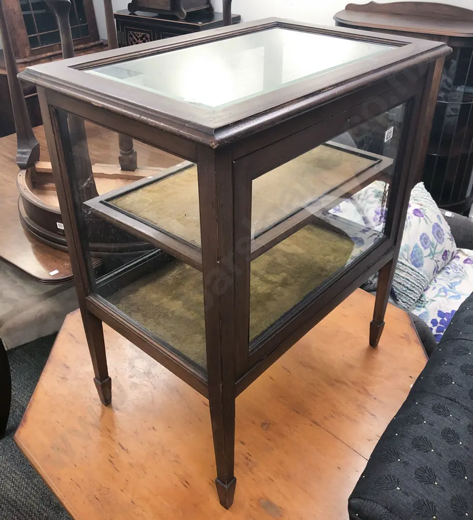 Edwardian Glazed Curio Cabinet Image 1++