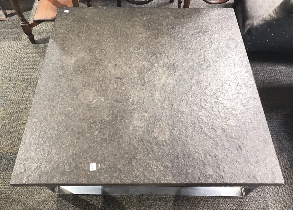 Large Square Slate Top Coffee Table Image 1++