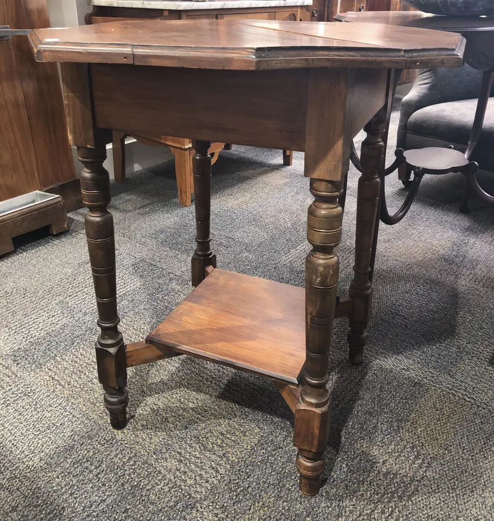 Octagonal Two Tier Occasional Table Image 1++