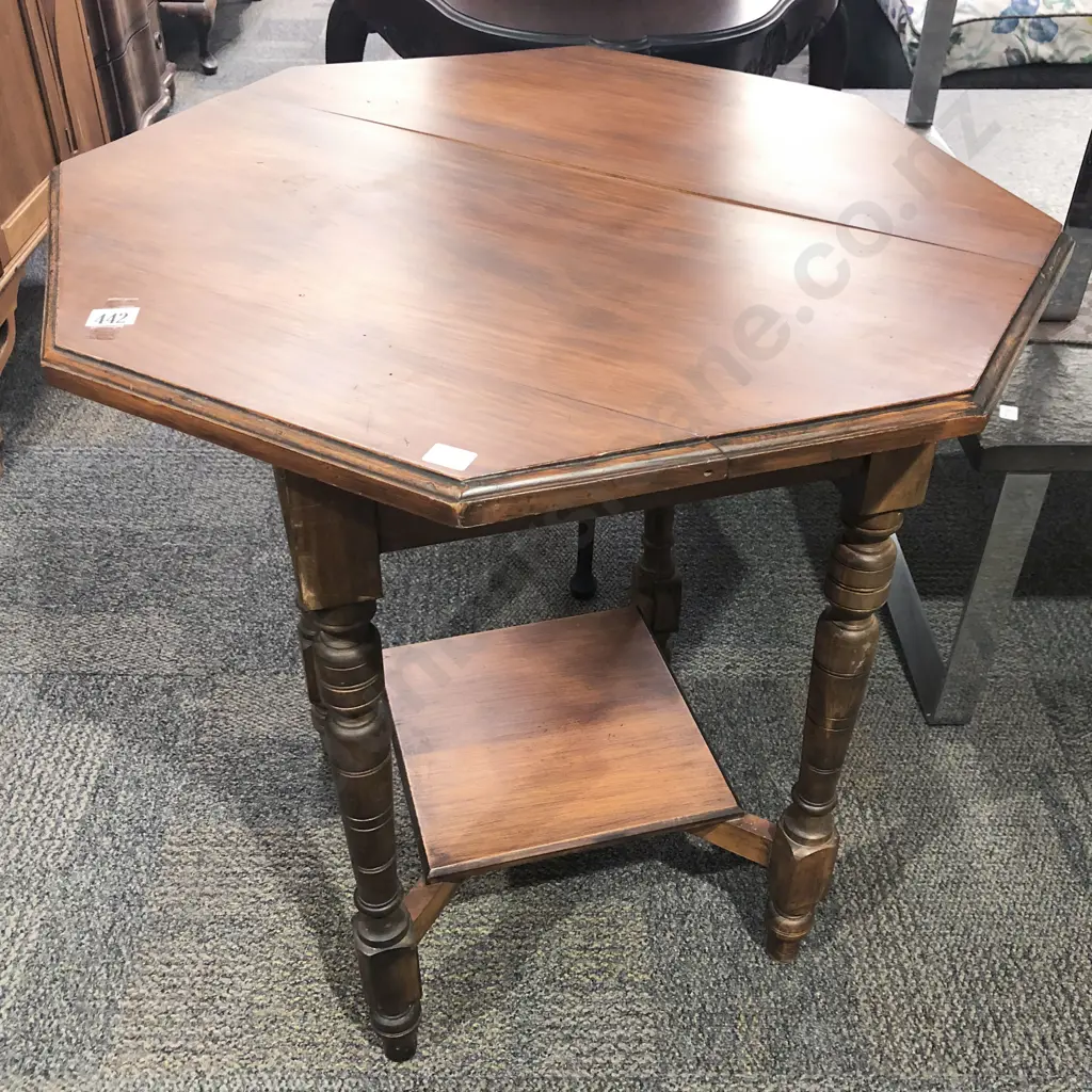 Octagonal Two Tier Occasional Table Image 1++