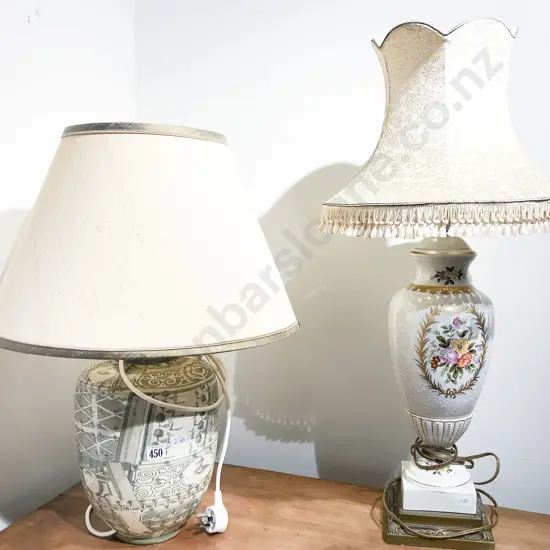 Two Vase Form Table Lamps